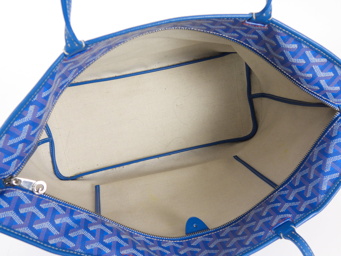 Goyard Blue Goyardine Coated Canvas Artois MM Tote Bag
