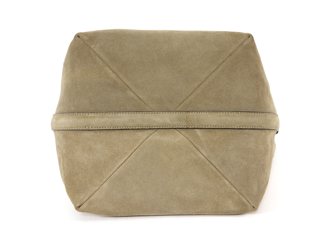 Toteme Taupe beige Belted Suede Large Tote Bag