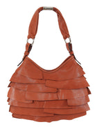 YSL Rive Gauche Burnt Orange Vintage SS2004 St Tropez Small Ruffle Leather Bag