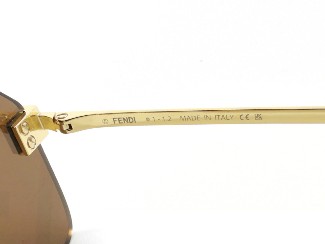 Fendi SS22 Runway "Sky" Maxi FF Gold Mirrored Square Sunglasses