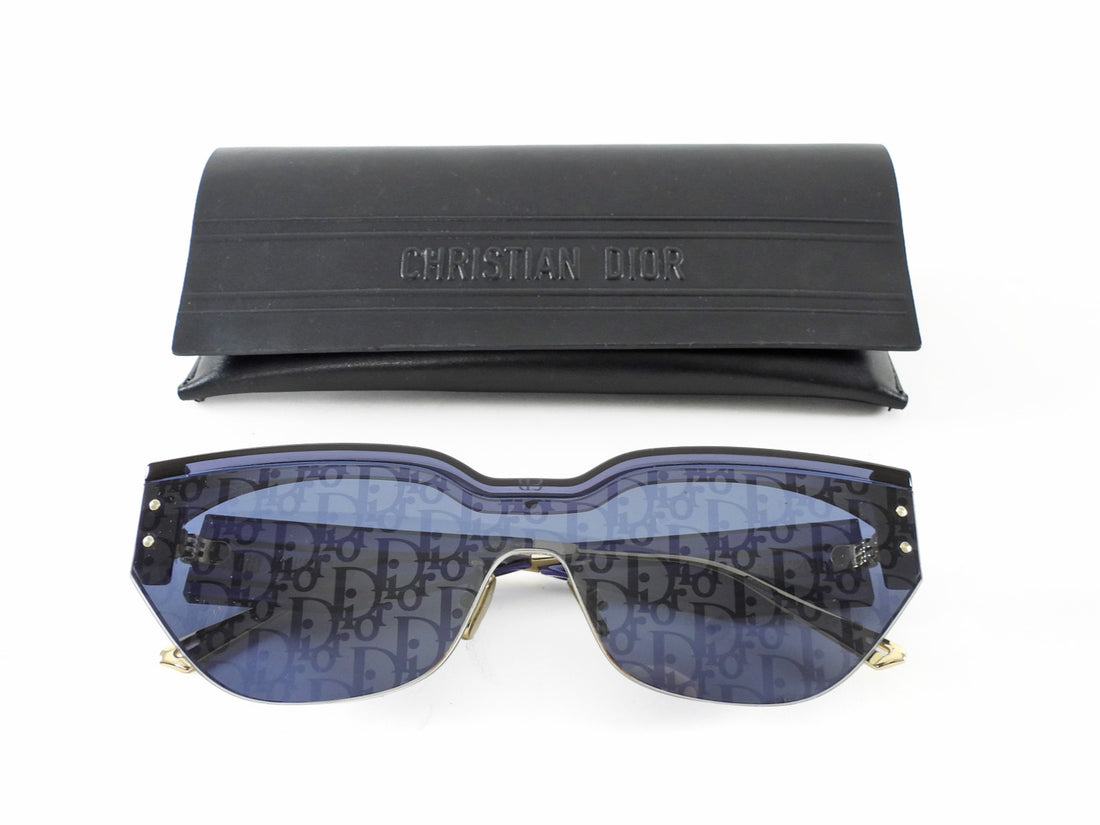 Dior Blue DiorClub M3U Oblique Lens Cat Eye Sunglasses