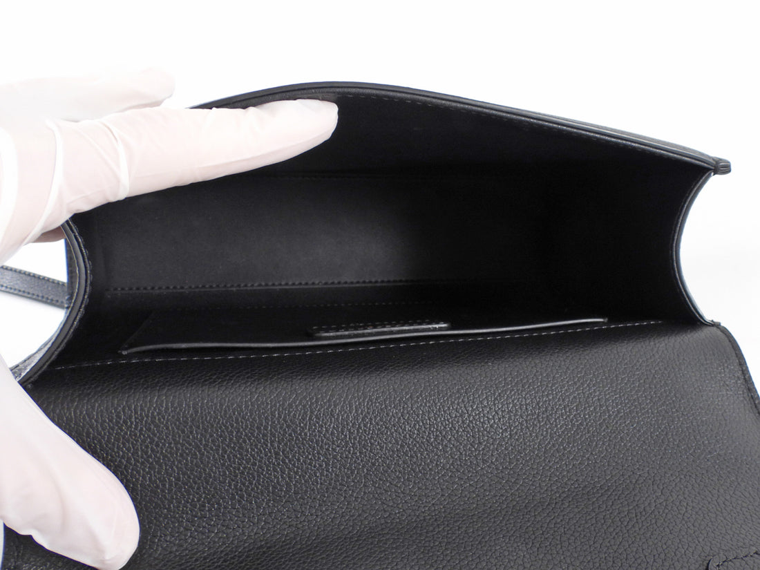 Parisa Wang Grace Black Leather Soft Two Way Top Handle Bag