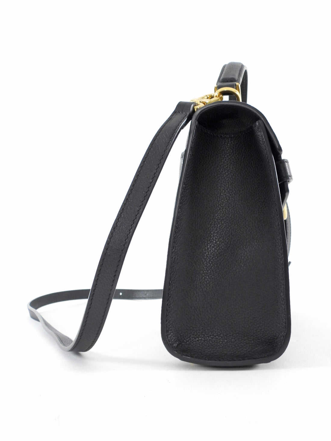 Parisa Wang Grace Black Leather Soft Two Way Top Handle Bag