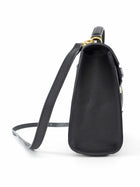 Parisa Wang Grace Black Leather Soft Two Way Top Handle Bag