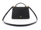 Parisa Wang Grace Black Leather Soft Two Way Top Handle Bag