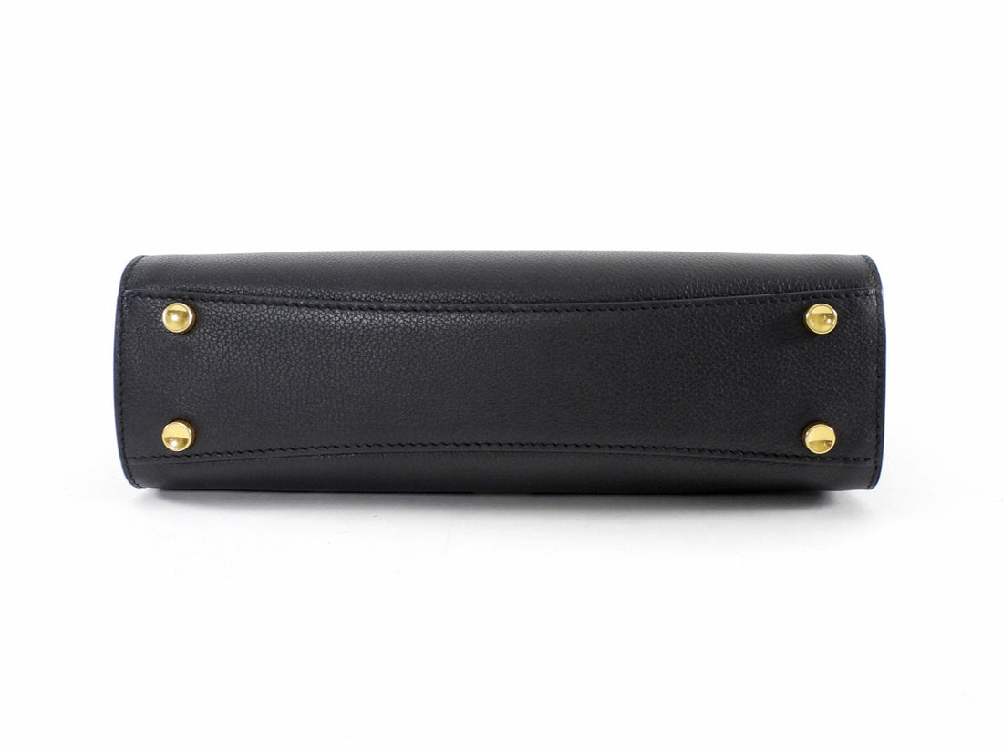 Parisa Wang Grace Black Leather Soft Two Way Top Handle Bag