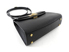 Parisa Wang Grace Black Leather Soft Two Way Top Handle Bag