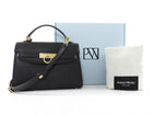 Parisa Wang Grace Black Leather Soft Two Way Top Handle Bag