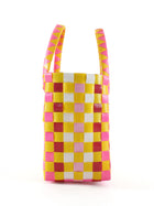 Marni Pink Yellow Red White Multi Basket Weave Plastic Basket Bag