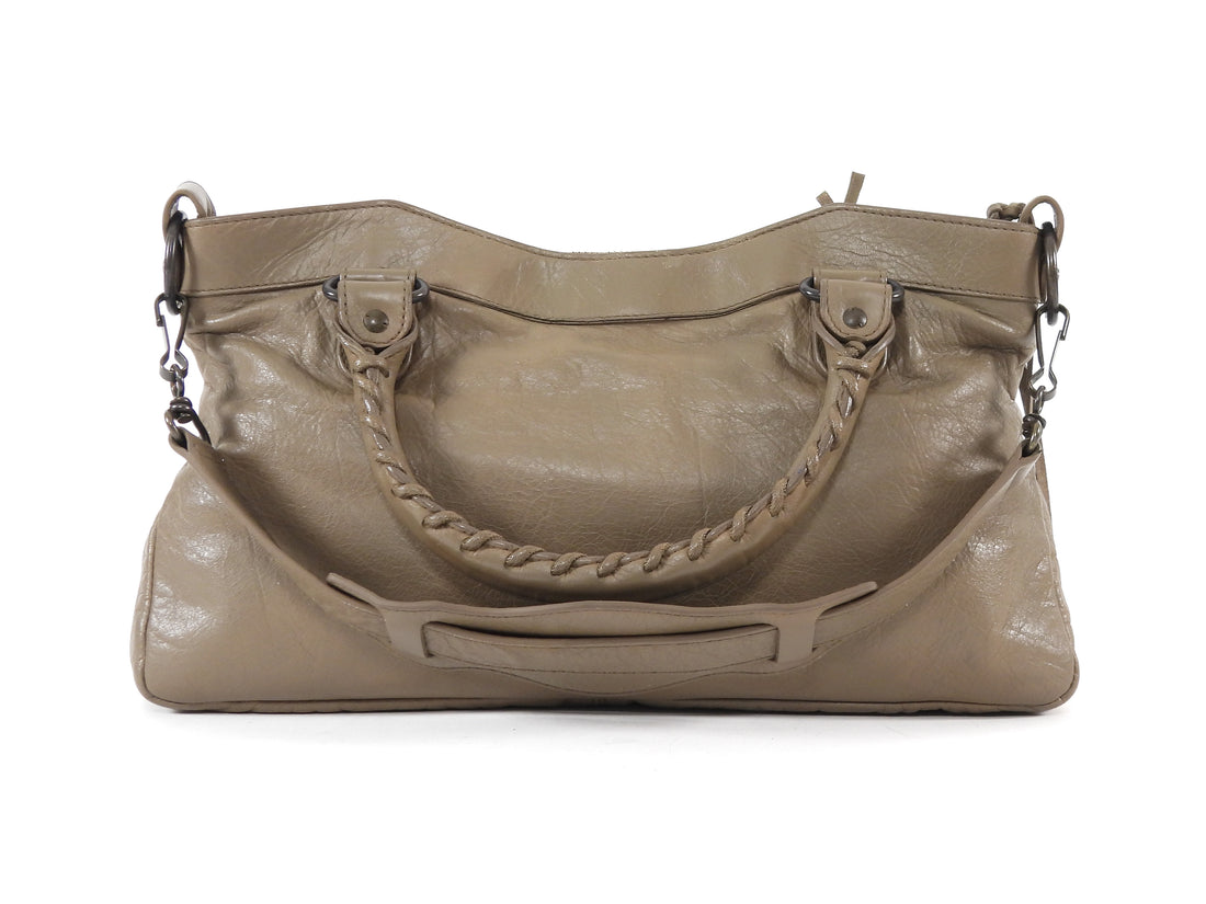 Balenciaga Taupe Brown Vintage Lambskin City First Bag