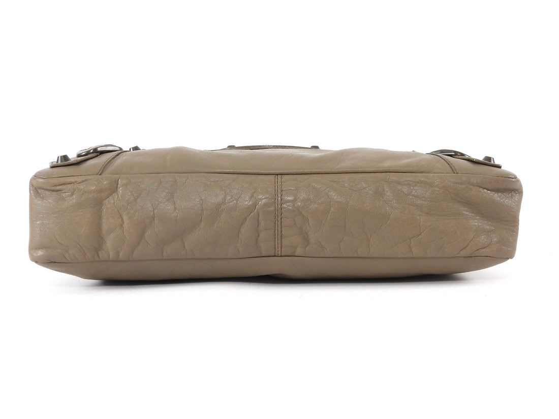 Balenciaga Taupe Brown Vintage Lambskin City First Bag