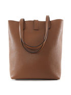 Demellier Tan Brown Leather Vertical Vancouver Tote Bag