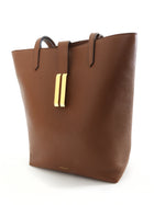 Demellier Tan Brown Leather Vertical Vancouver Tote Bag