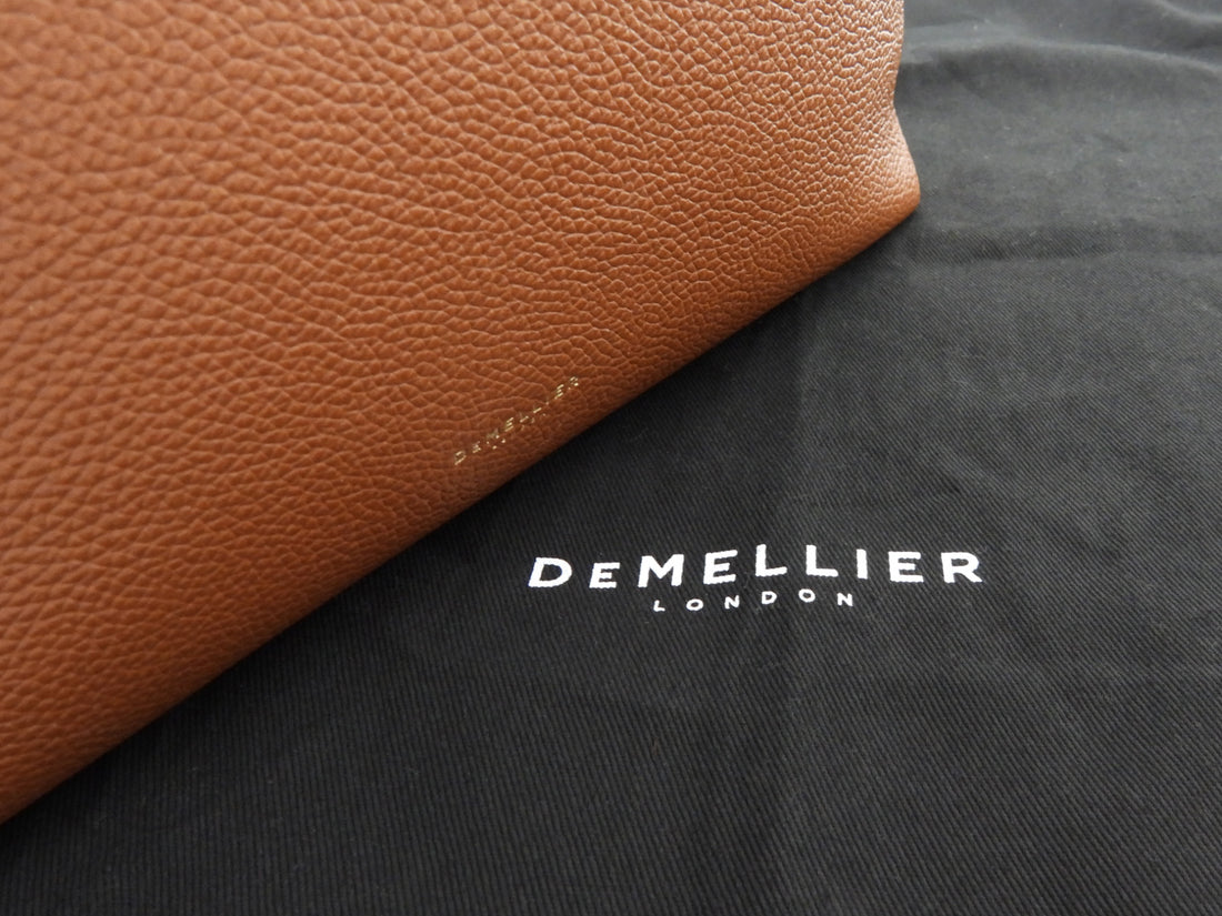 Demellier Tan Brown Leather Vertical Vancouver Tote Bag