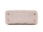 Christian Dior Mini Lady Dior Cannage Quilted Blush Pink Pearly Leather Two Way Bag GHW