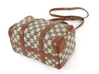 Celine Canvas Triomphe Logo and Leather Boston Small Bag