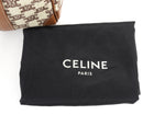 Celine Canvas Triomphe Logo and Leather Boston Small Bag