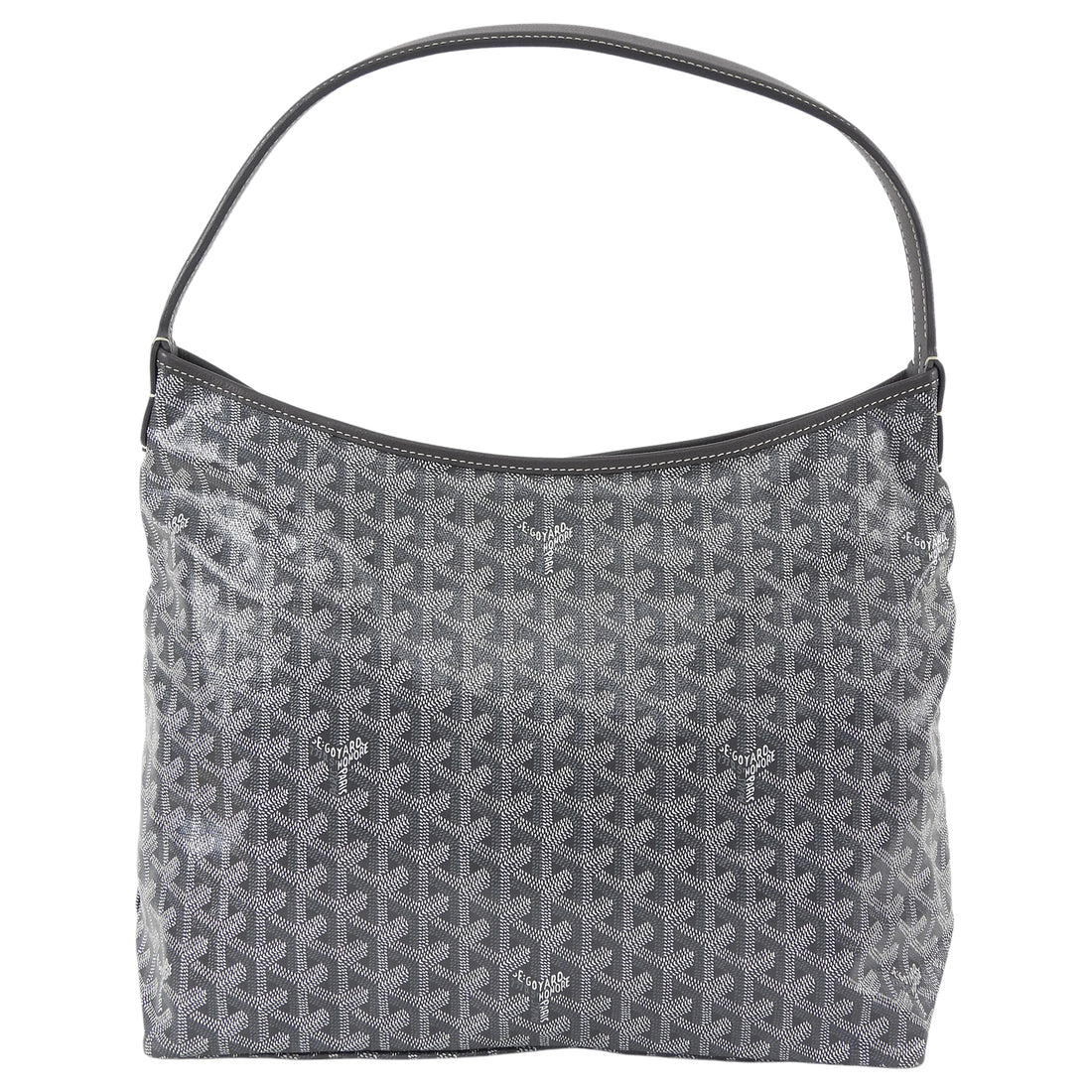 Goyard Grey Goyardine Coated Canvas Boheme Hobo with Pouch