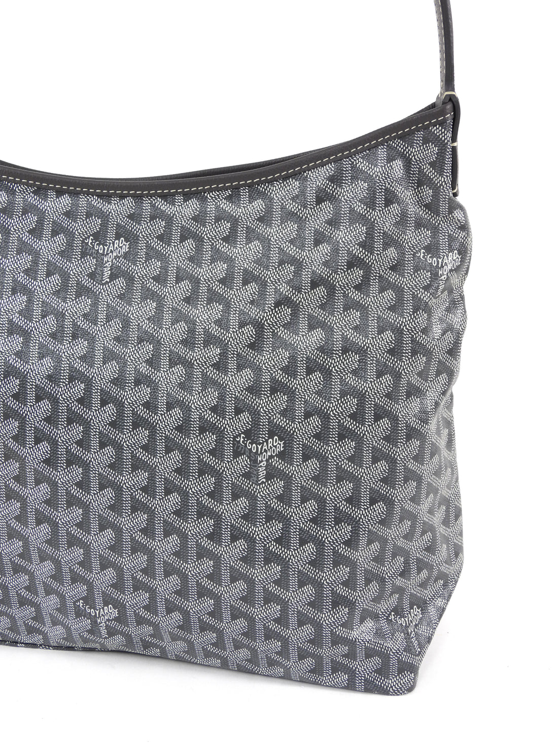 Goyard Grey Goyardine Coated Canvas Boheme Hobo with Pouch