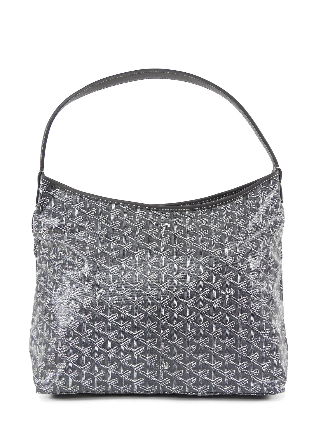 Goyard Grey Goyardine Coated Canvas Boheme Hobo with Pouch