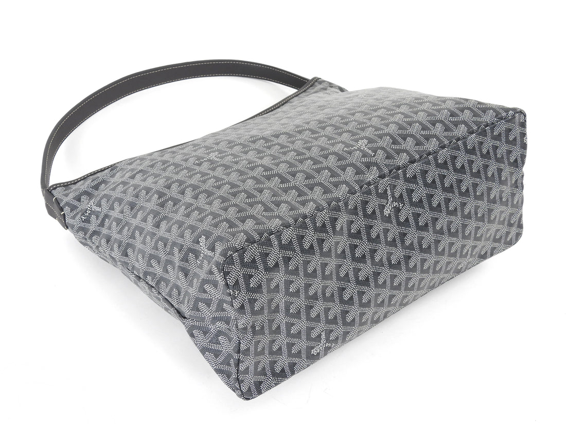 Goyard Grey Goyardine Coated Canvas Boheme Hobo with Pouch