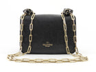 Valentino Black Aged Leather Enamel Panther Heads Chain Flap Bag Mini