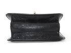 Valentino Black Aged Leather Enamel Panther Heads Chain Flap Bag Mini