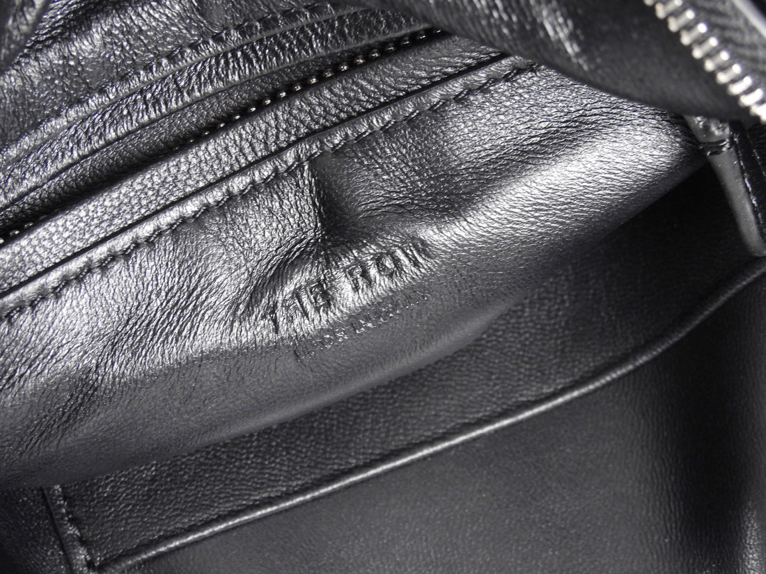 The Row Black Leather Mini North South Annie Crossbody Zip Bag