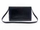 Hermes Vintage 1984 Midnight Navy Box Leather H Annie Clutch Bag with Strap 24cm