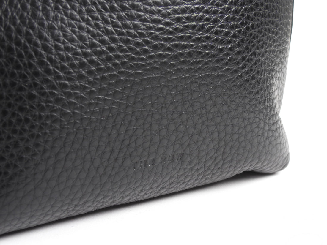 The Row Black Leather Mini North South Annie Crossbody Zip Bag