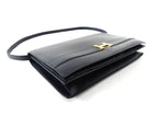 Hermes Vintage 1984 Midnight Navy Box Leather H Annie Clutch Bag with Strap 24cm