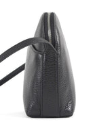 The Row Black Leather Mini North South Annie Crossbody Zip Bag