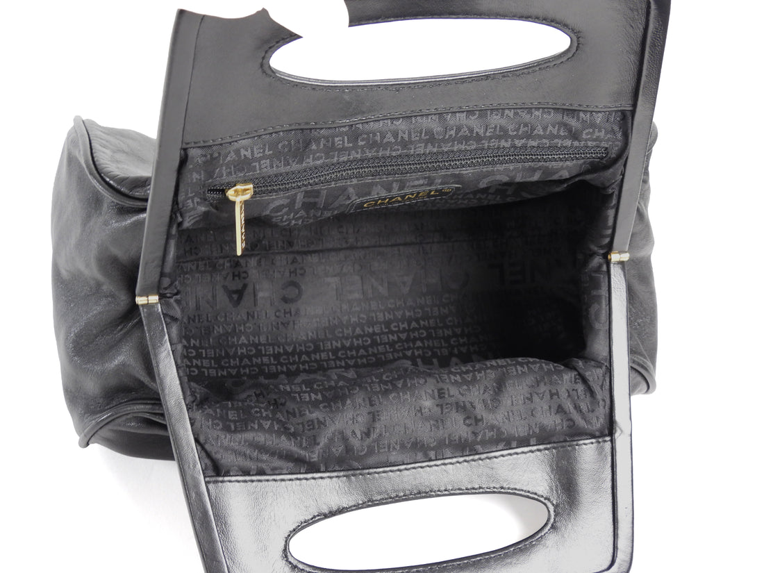Chanel vintage 2003 Leather Camelia Frame Clutch Bag
