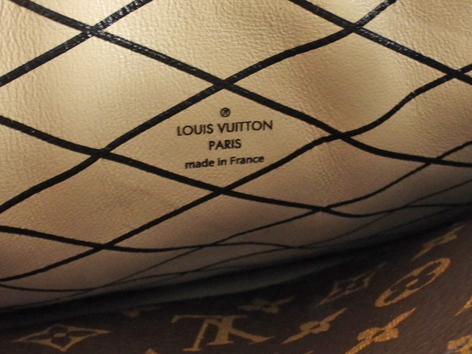 Louis Vuitton Brown Black Reverse Monogram Canvas Trunk Clutch Chain Bag