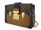 Louis Vuitton Brown Black Reverse Monogram Canvas Trunk Clutch Chain Bag