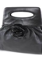 Chanel vintage 2003 Leather Camelia Frame Clutch Bag