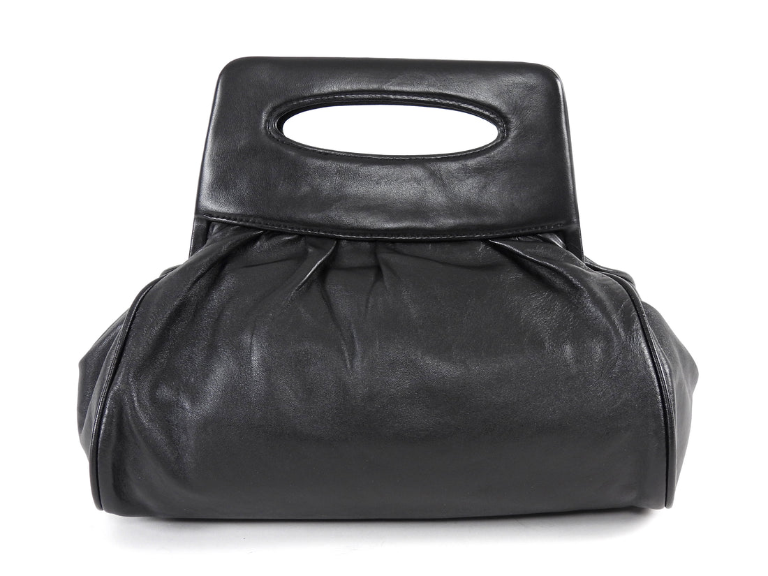 Chanel vintage 2003 Leather Camelia Frame Clutch Bag