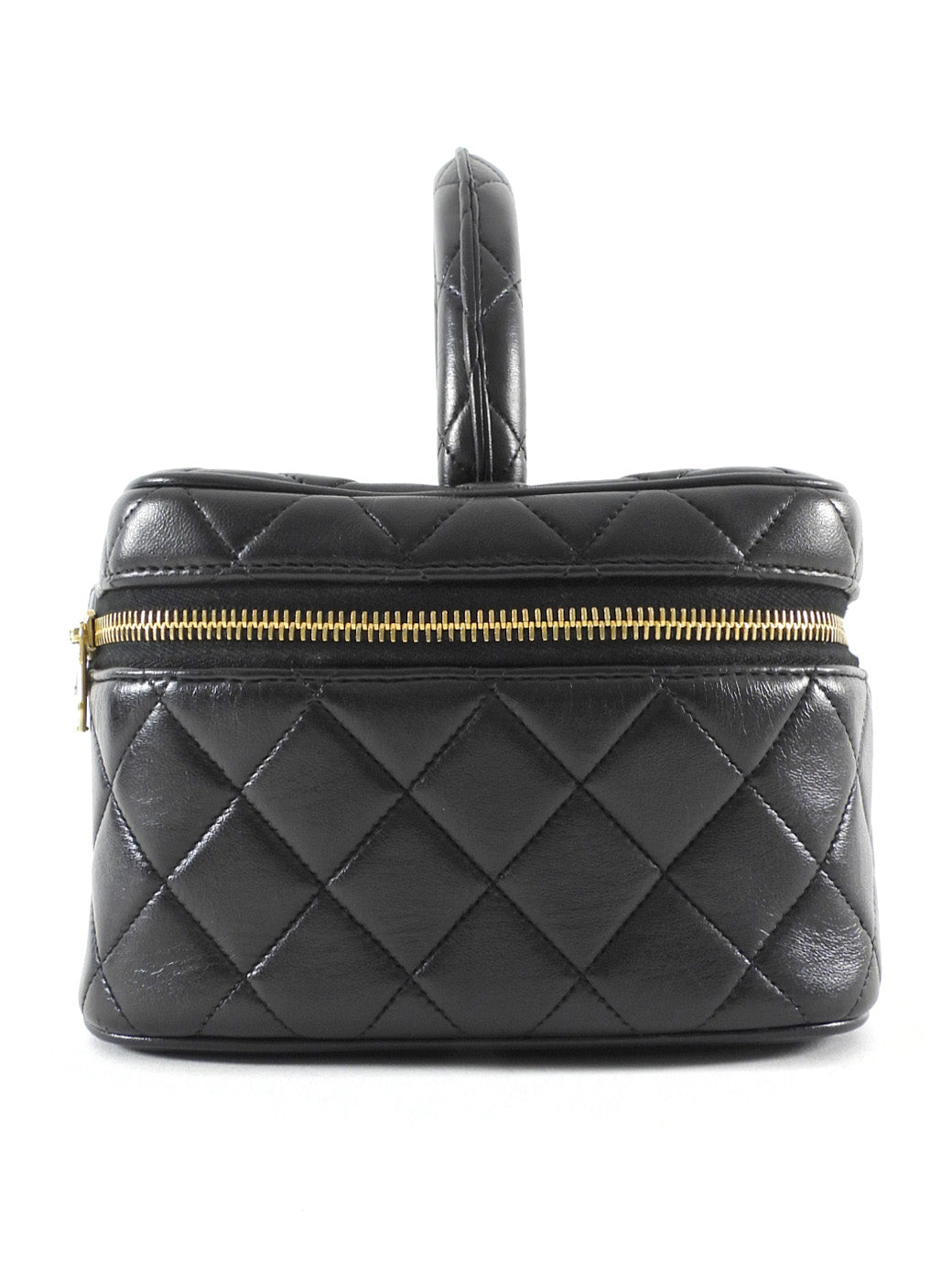 Chanel Vintage 1994 Black Quilted Lambskin CC Vanity Bag