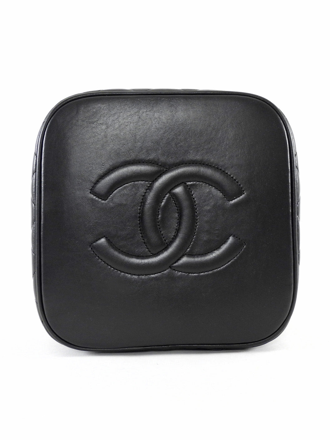 Chanel Vintage 1994 Black Quilted Lambskin CC Vanity Bag