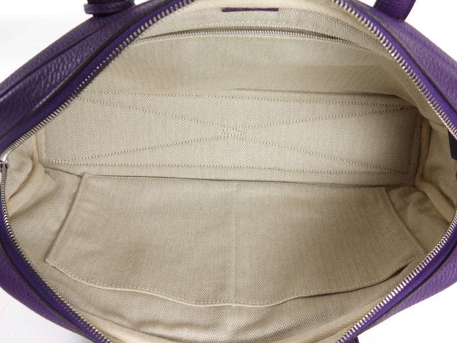 Hermes Clemence Leather Victoria Elan 38 Ultraviolet Bag PHW