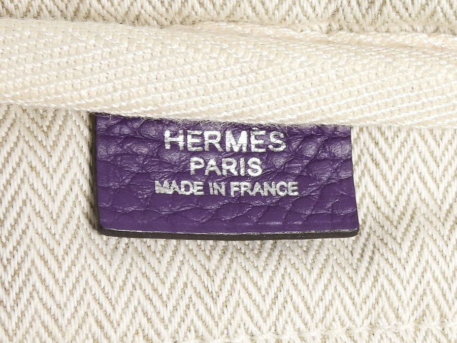 Hermes Clemence Leather Victoria Elan 38 Ultraviolet Bag PHW