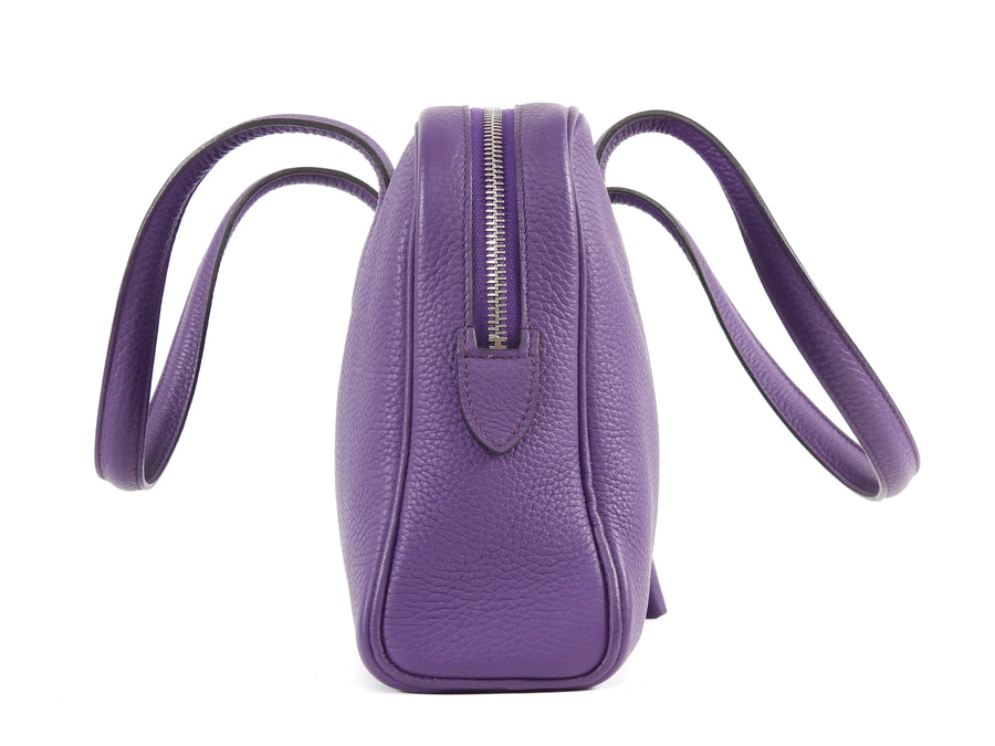 Hermes Clemence Leather Victoria Elan 38 Ultraviolet Bag PHW