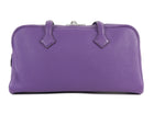 Hermes Clemence Leather Victoria Elan 38 Ultraviolet Bag PHW