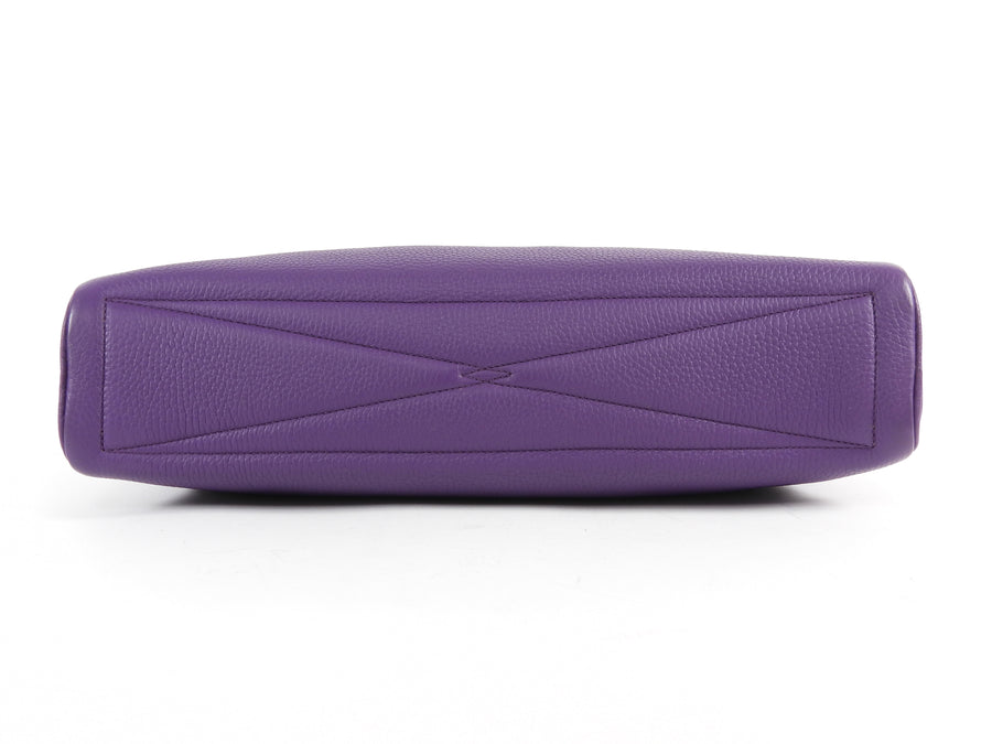 Hermes Clemence Leather Victoria Elan 38 Ultraviolet Bag PHW