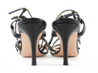 Gianvito Rossi Black Gold Leather Strappy Sandal Heels - 38.5