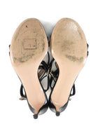 Gianvito Rossi Black Gold Leather Strappy Sandal Heels - 38.5