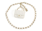Chanel White Caviar Quilted Leather Mini Flap Belt Bag