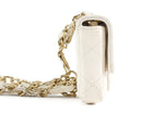 Chanel White Caviar Quilted Leather Mini Flap Belt Bag