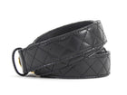 Gucci Black and Gold Tone Zumi Horsebit Buckle Quilted Leather Belt - 95 / 38