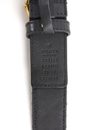 Gucci Black and Gold Tone Zumi Horsebit Buckle Quilted Leather Belt - 95 / 38